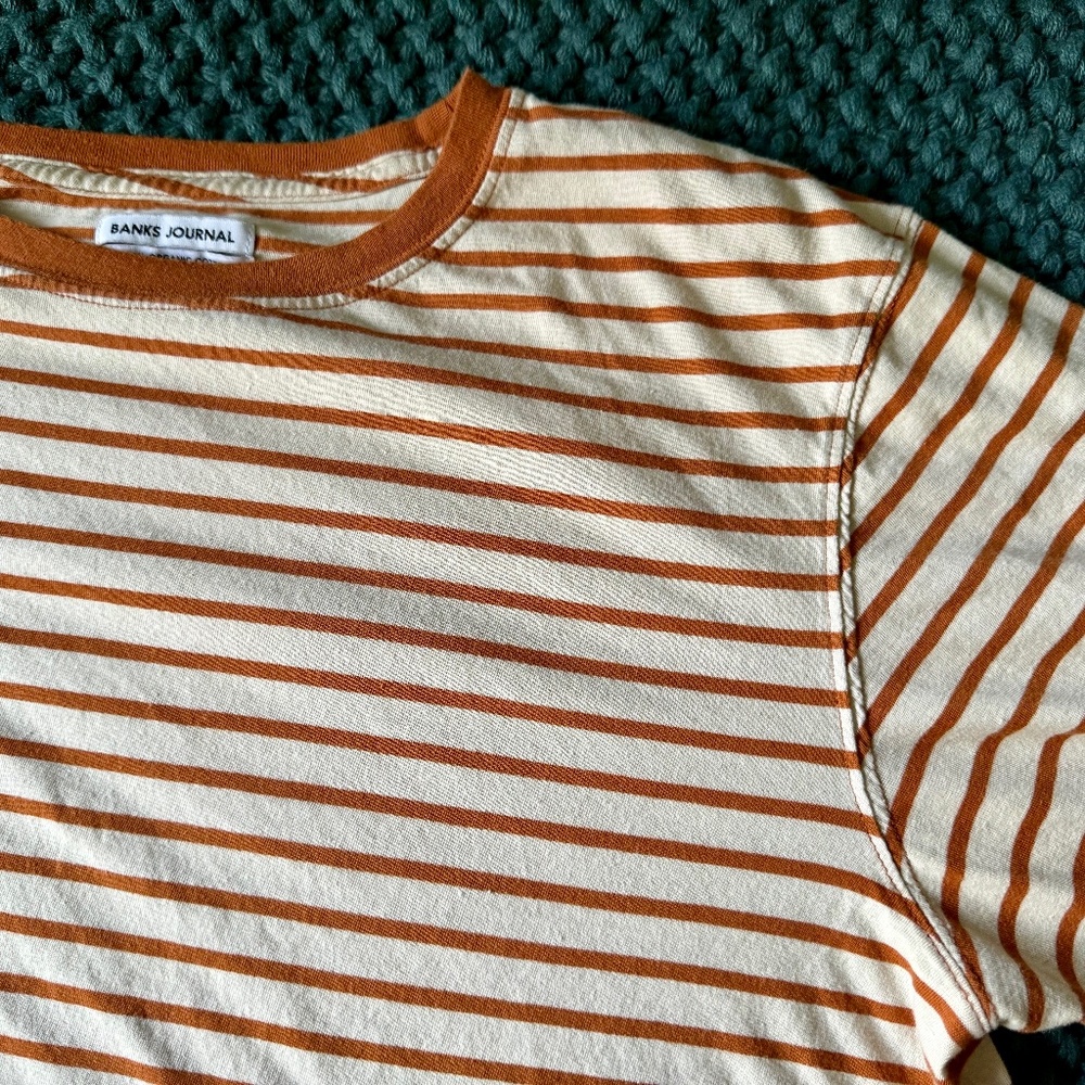 Banks Journal Orange/Cream Striped Long-Sleeve Shirt